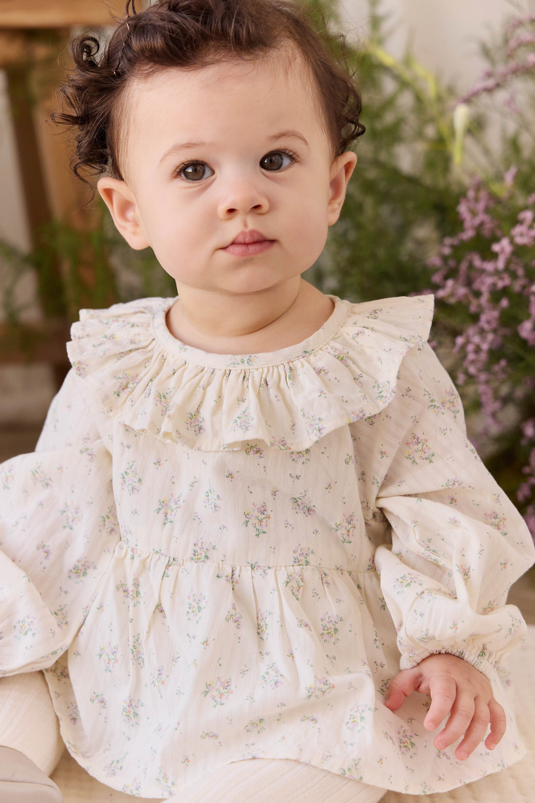 Organic Cotton Cecile Playsuit - Justine Orchid Childrens Playsuit from Jamie Kay USA