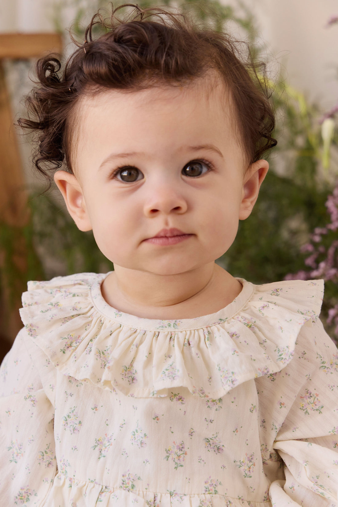 Organic Cotton Cecile Playsuit - Justine Orchid Childrens Playsuit from Jamie Kay USA
