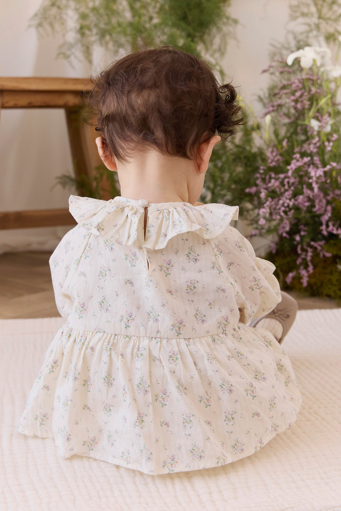 Organic Cotton Cecile Playsuit - Justine Orchid Childrens Playsuit from Jamie Kay USA
