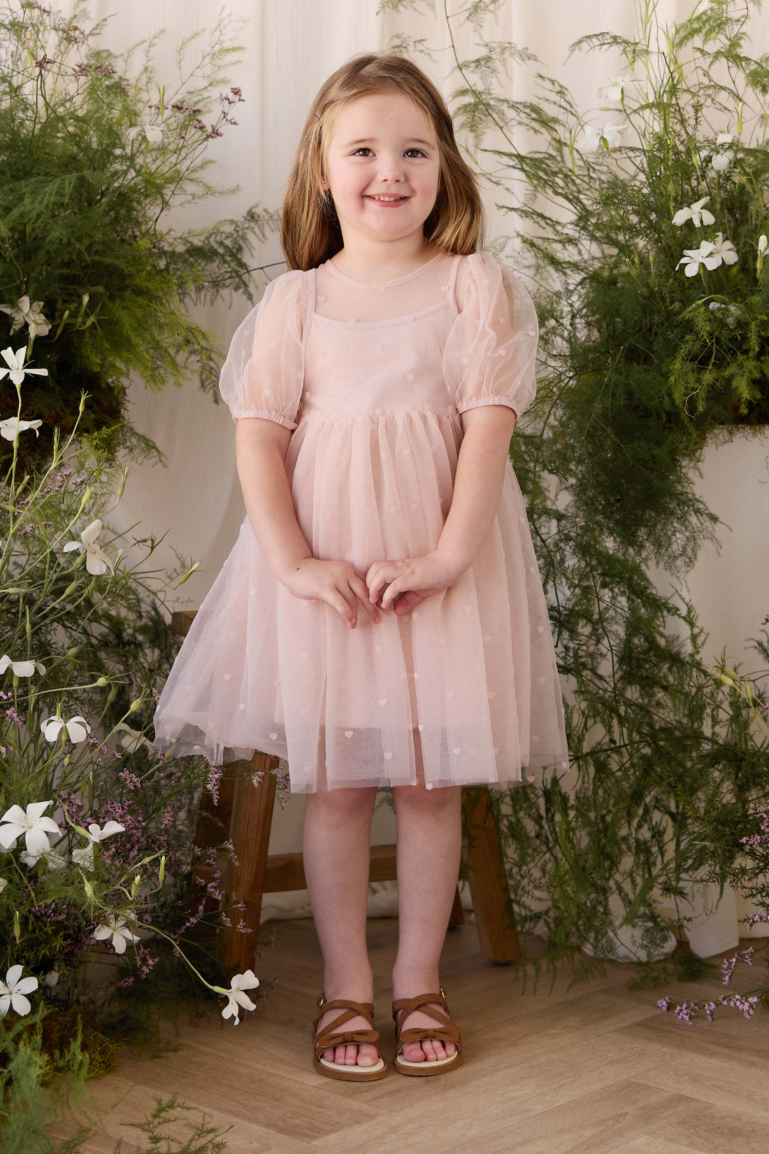 Zoella Tulle Dress - Petite Heart Rosie Childrens Dress from Jamie Kay USA