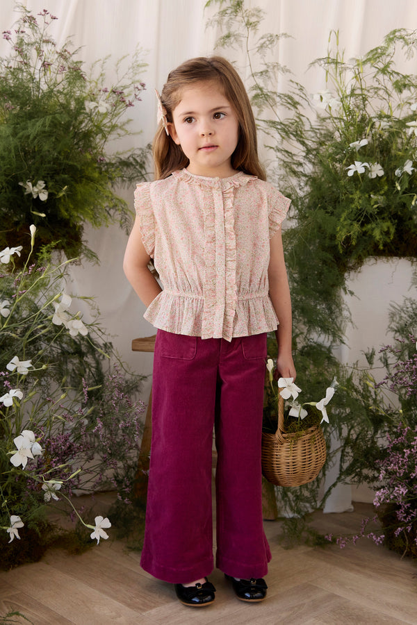 Organic Cotton Calianna Top - Flora Pink Childrens Top from Jamie Kay USA