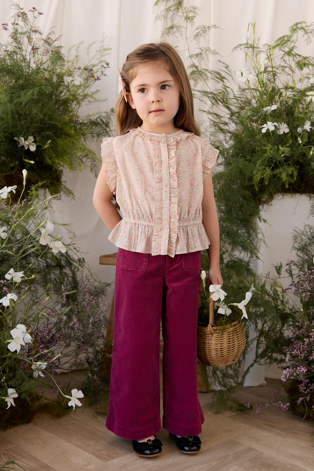 Organic Cotton Calianna Top - Flora Pink Childrens Top from Jamie Kay USA