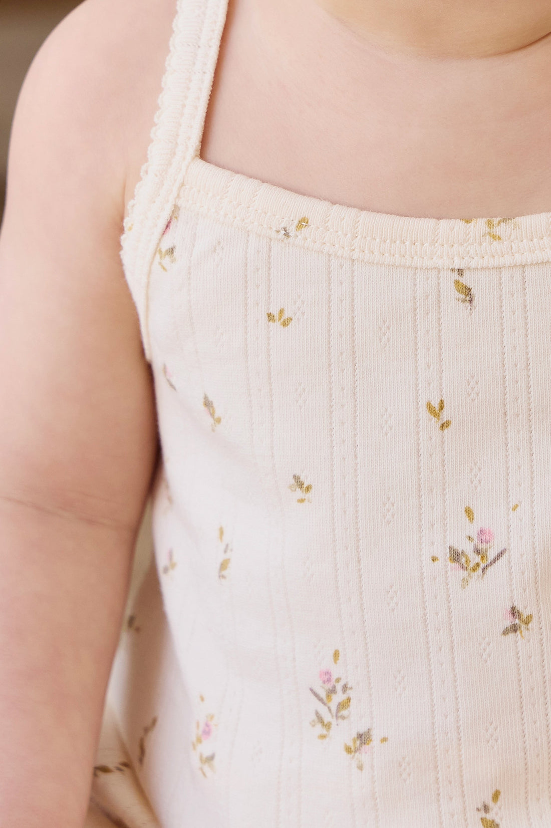 Organic Cotton Pointelle Bebe Singlet - Dina Antique Childrens Singlet from Jamie Kay USA