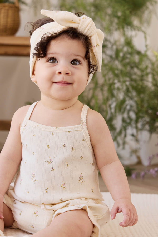 Organic Cotton Pointelle Headband - Dina Antique Childrens Headband from Jamie Kay USA