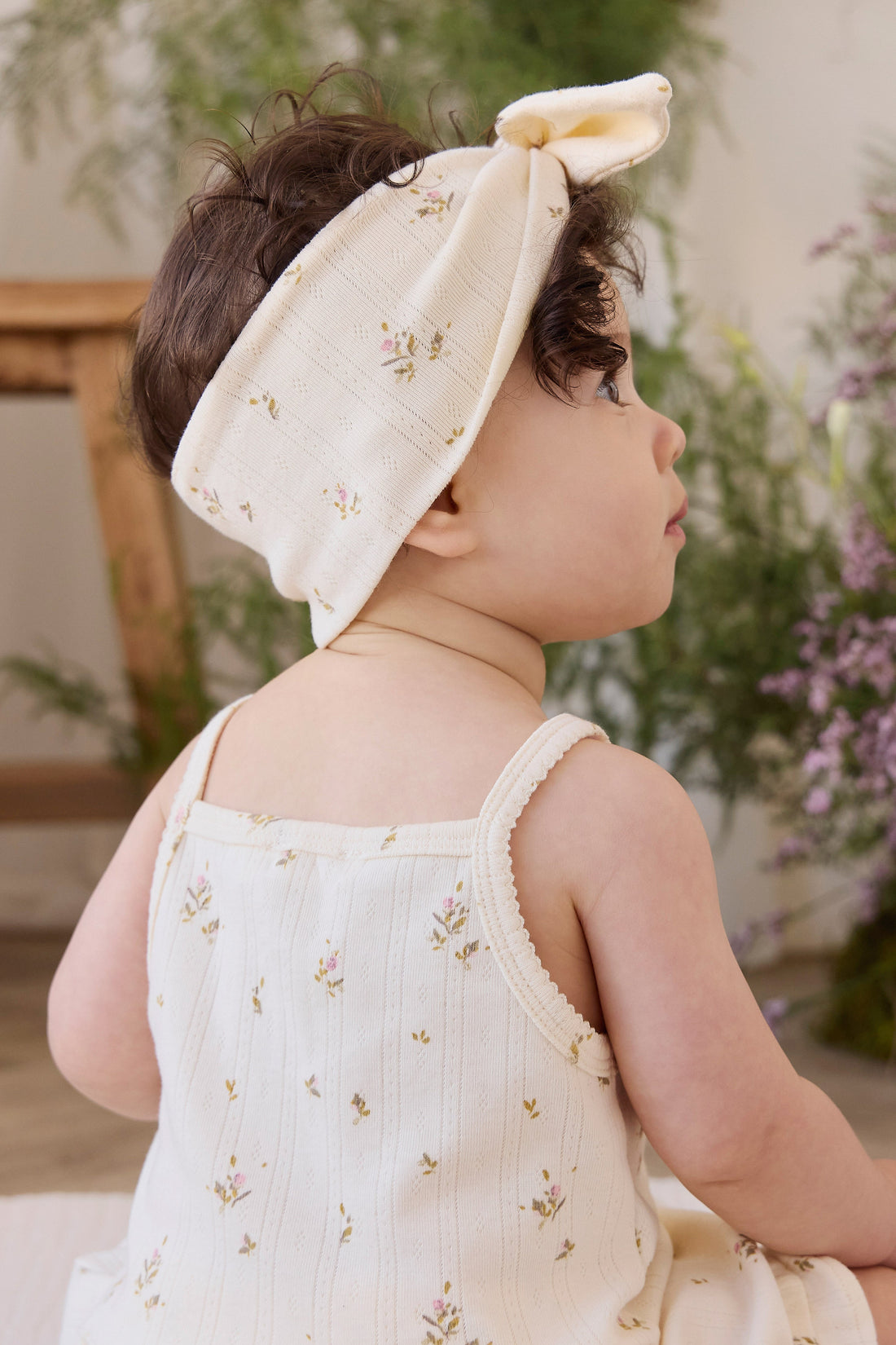 Organic Cotton Pointelle Headband - Dina Antique Childrens Headband from Jamie Kay USA