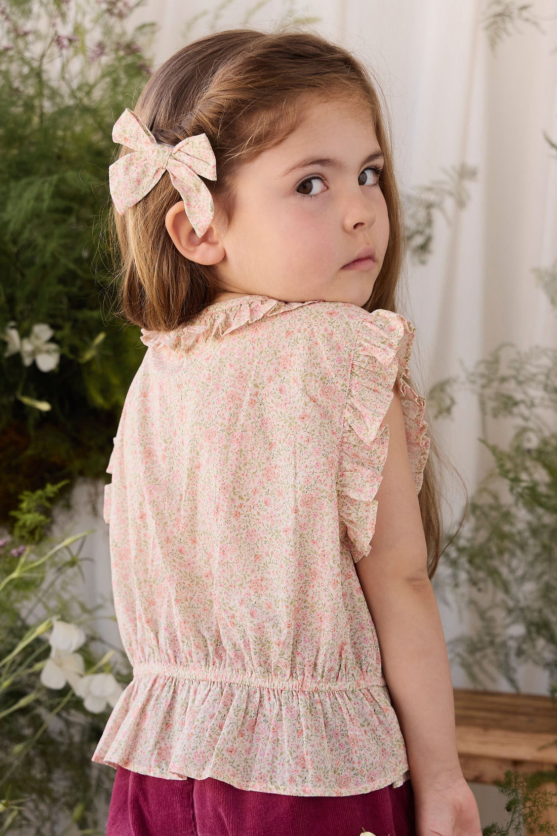 Organic Cotton Calianna Top - Flora Pink Childrens Top from Jamie Kay USA