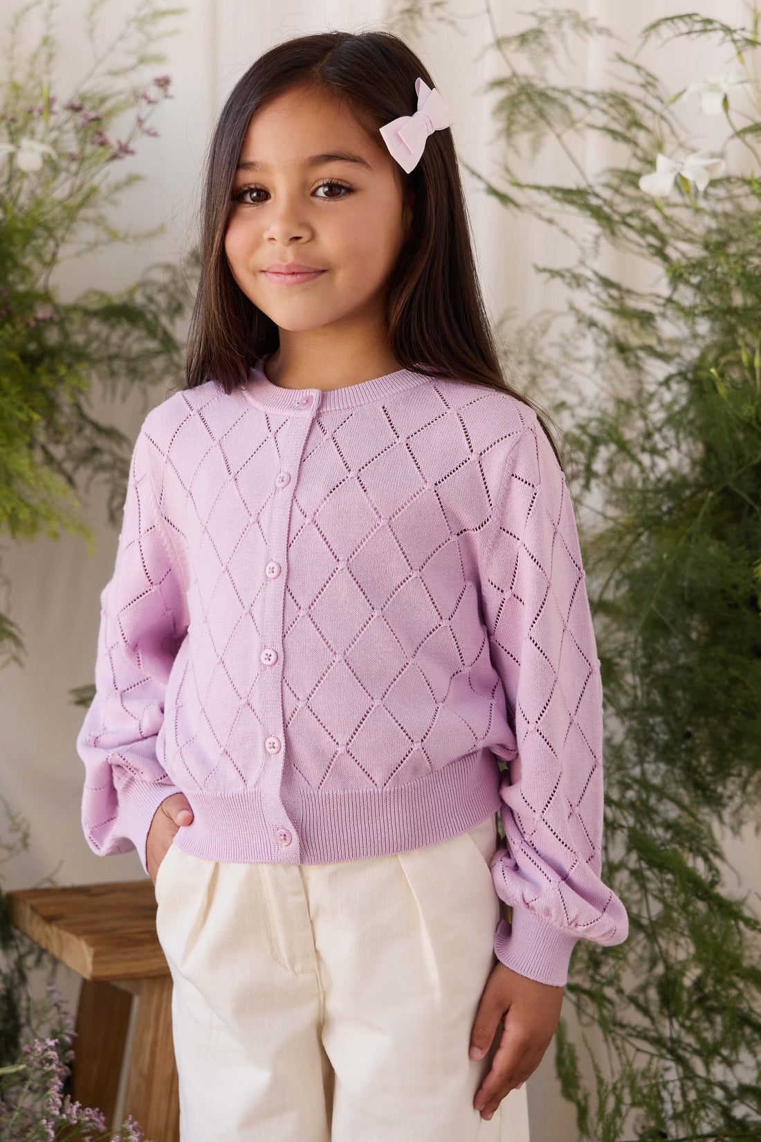 Lilah Cardigan - Orchid Dream Childrens Cardigan from Jamie Kay USA