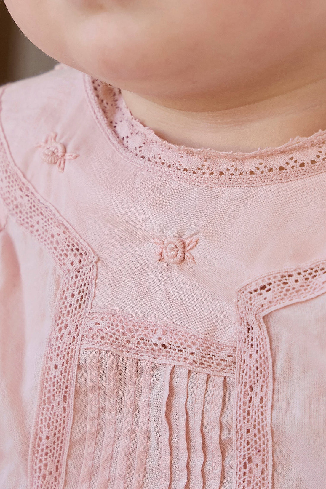 Organic Cotton Misty Playsuit - Shell Pink Childrens Playsuit from Jamie Kay USA