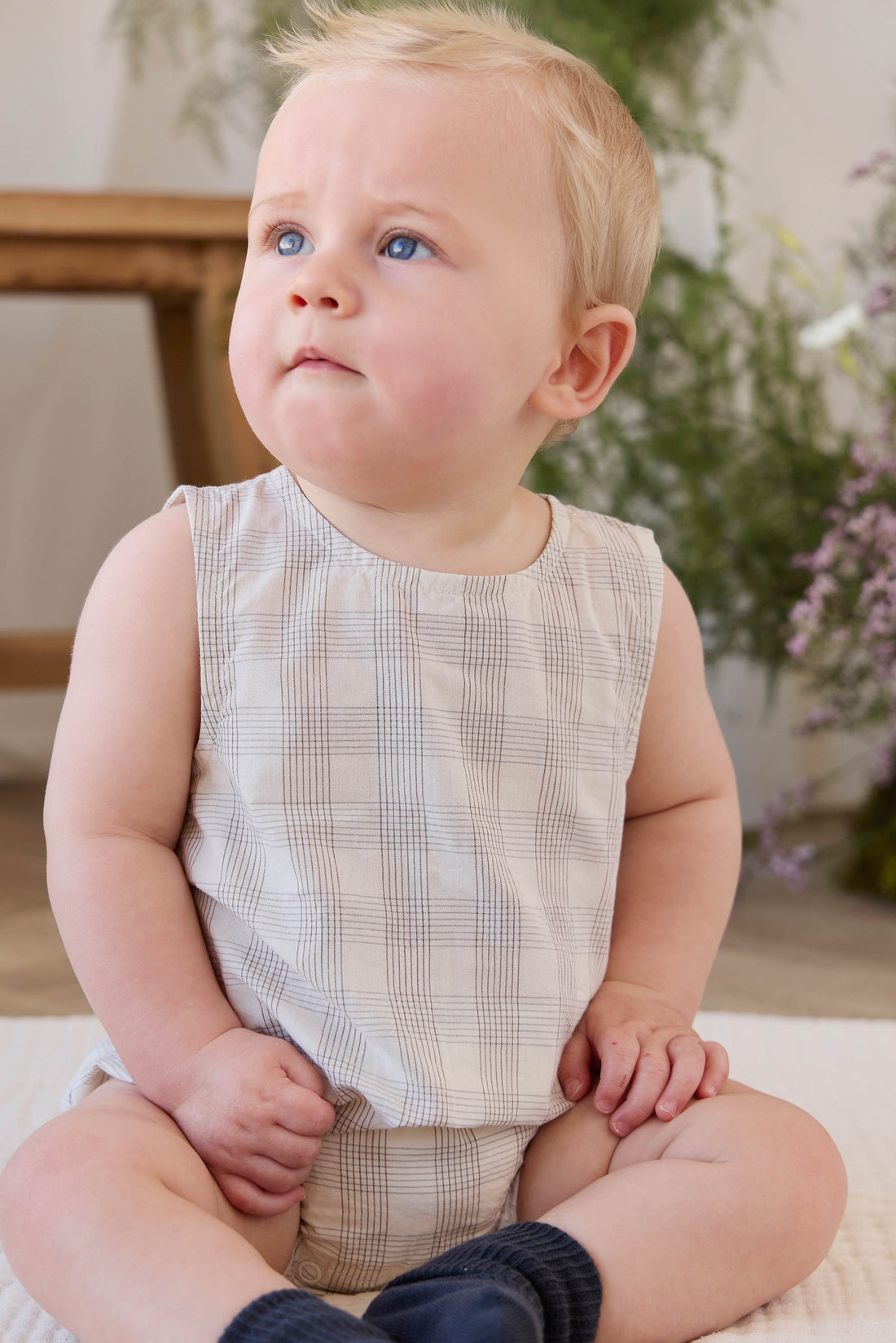 Organic Cotton Bentley Playsuit - Joe Check Natural Childrens Playsuit from Jamie Kay USA
