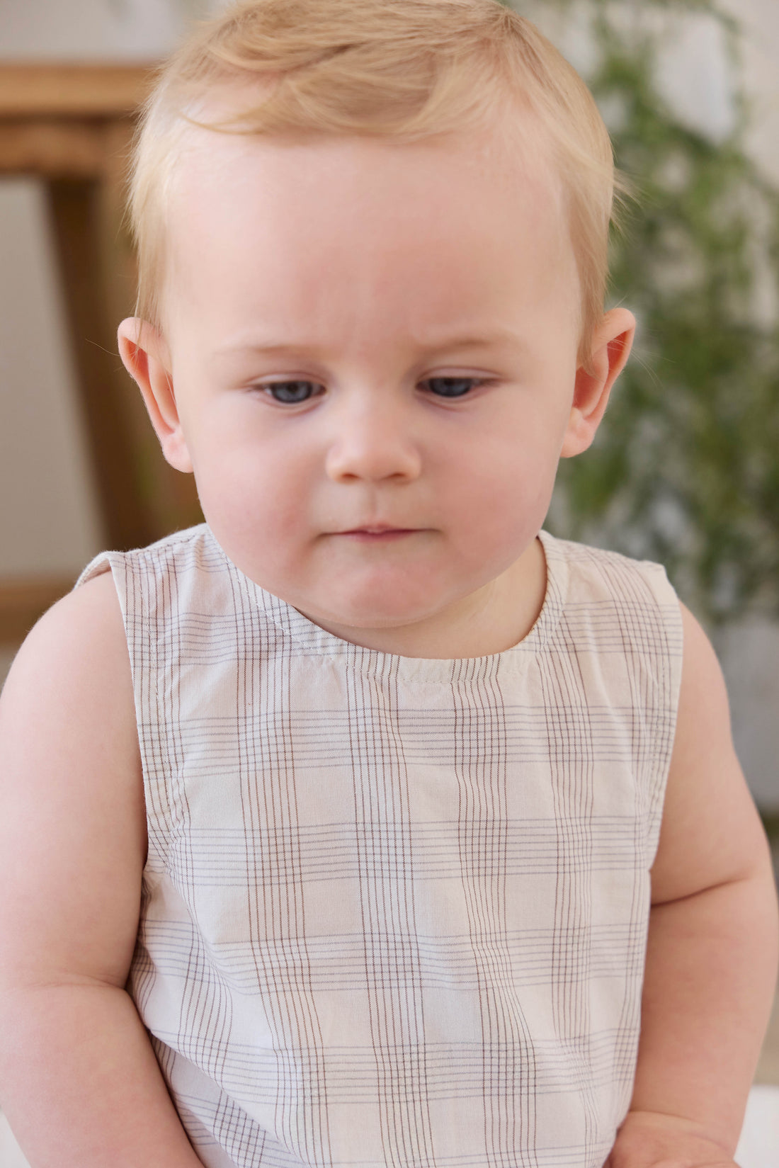 Organic Cotton Bentley Playsuit - Joe Check Natural Childrens Playsuit from Jamie Kay USA