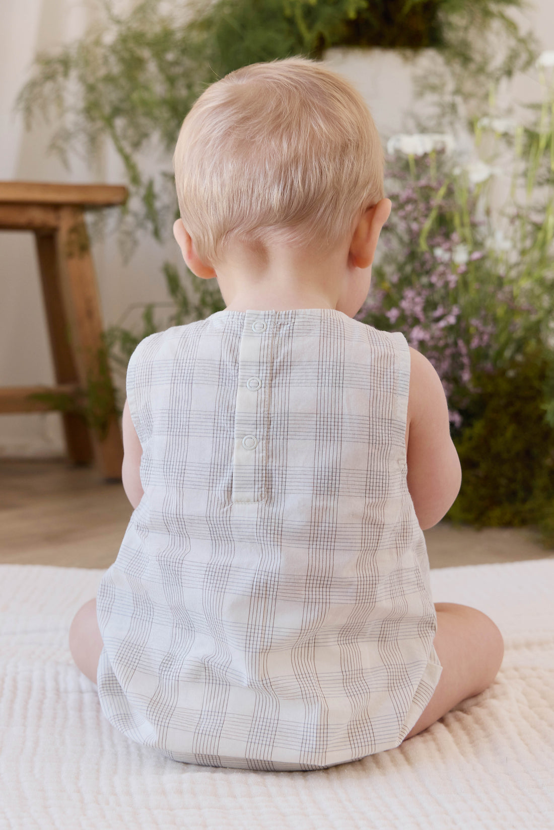Organic Cotton Bentley Playsuit - Joe Check Natural Childrens Playsuit from Jamie Kay USA