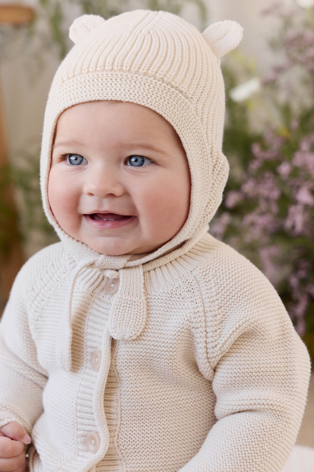 Ashton Knitted Hat - Vanilla Childrens Hat from Jamie Kay USA