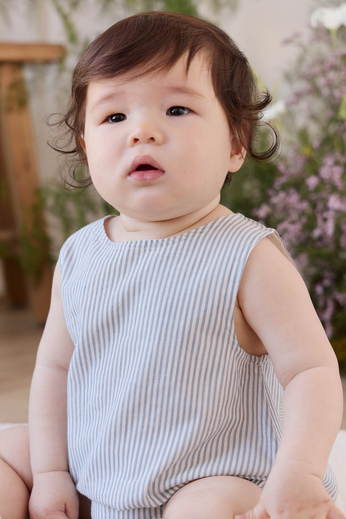 Organic Cotton Bentley Playsuit - Harbour Stripe Childrens Playsuit from Jamie Kay USA