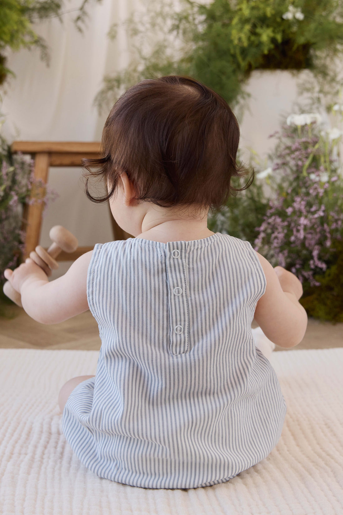 Organic Cotton Bentley Playsuit - Harbour Stripe Childrens Playsuit from Jamie Kay USA