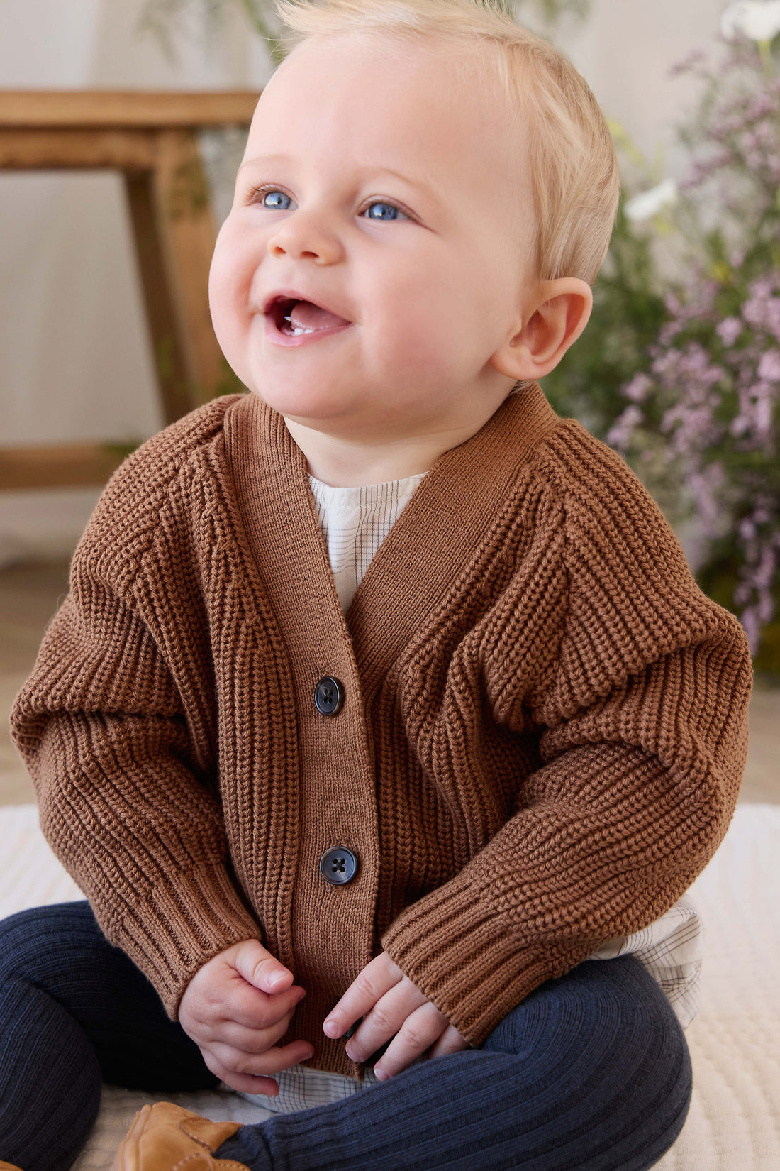 Cooper Knitted Cardigan - Butterscotch Childrens Cardigan from Jamie Kay USA