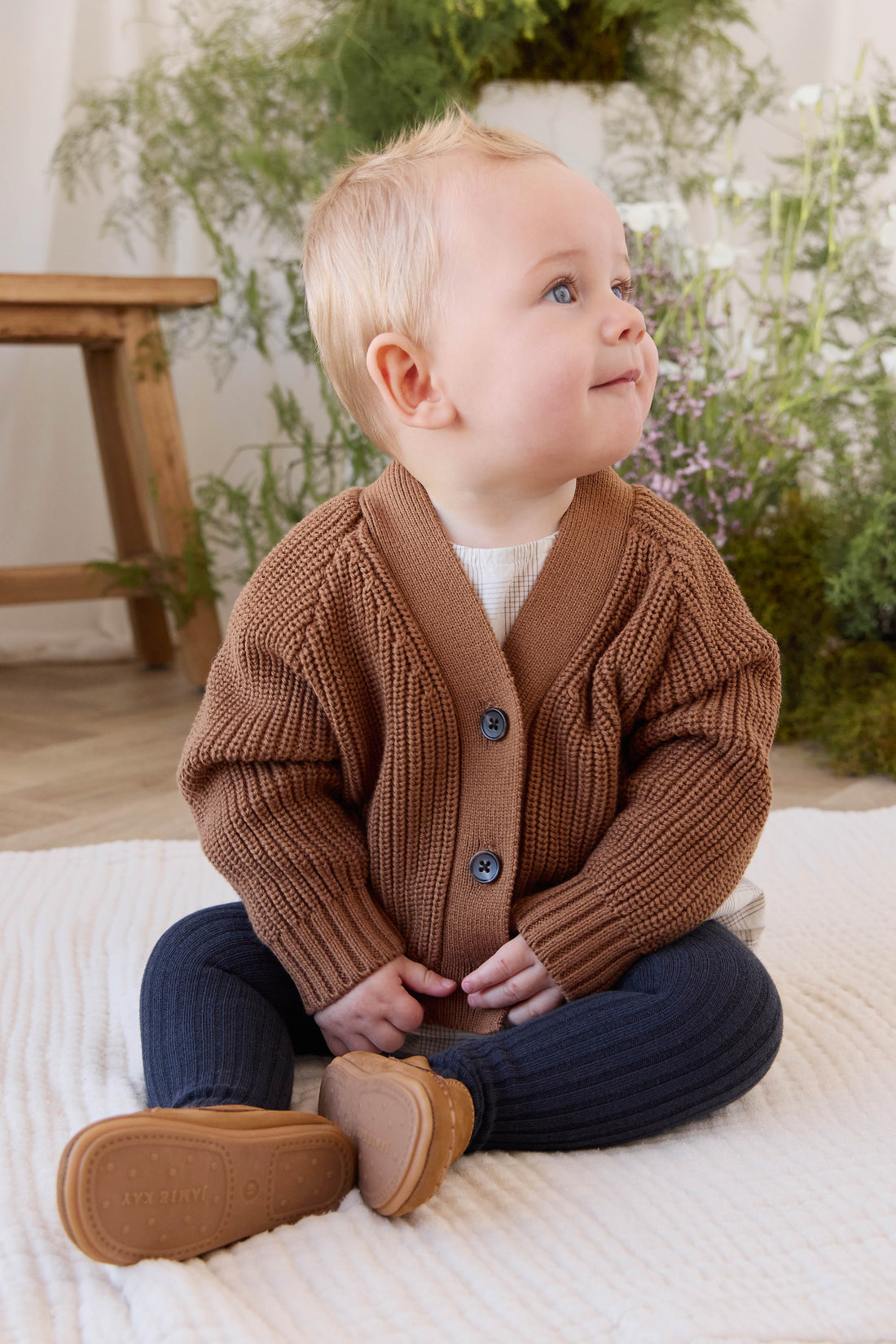 Cooper Knitted Cardigan - Butterscotch Childrens Cardigan from Jamie Kay USA