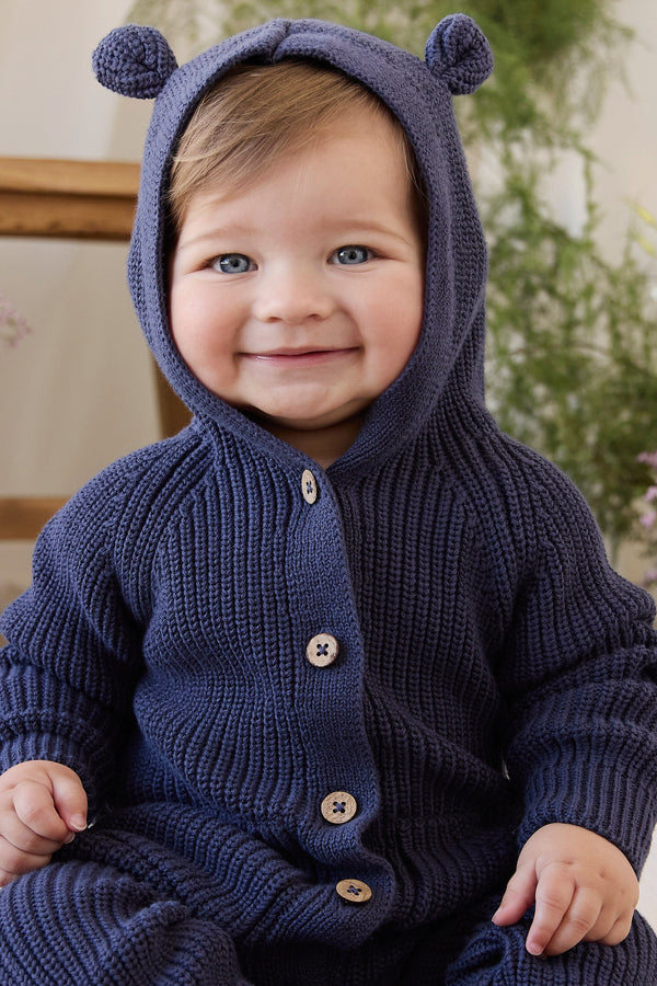 Bear Knit Onepiece - Marine Childrens Onepiece from Jamie Kay USA