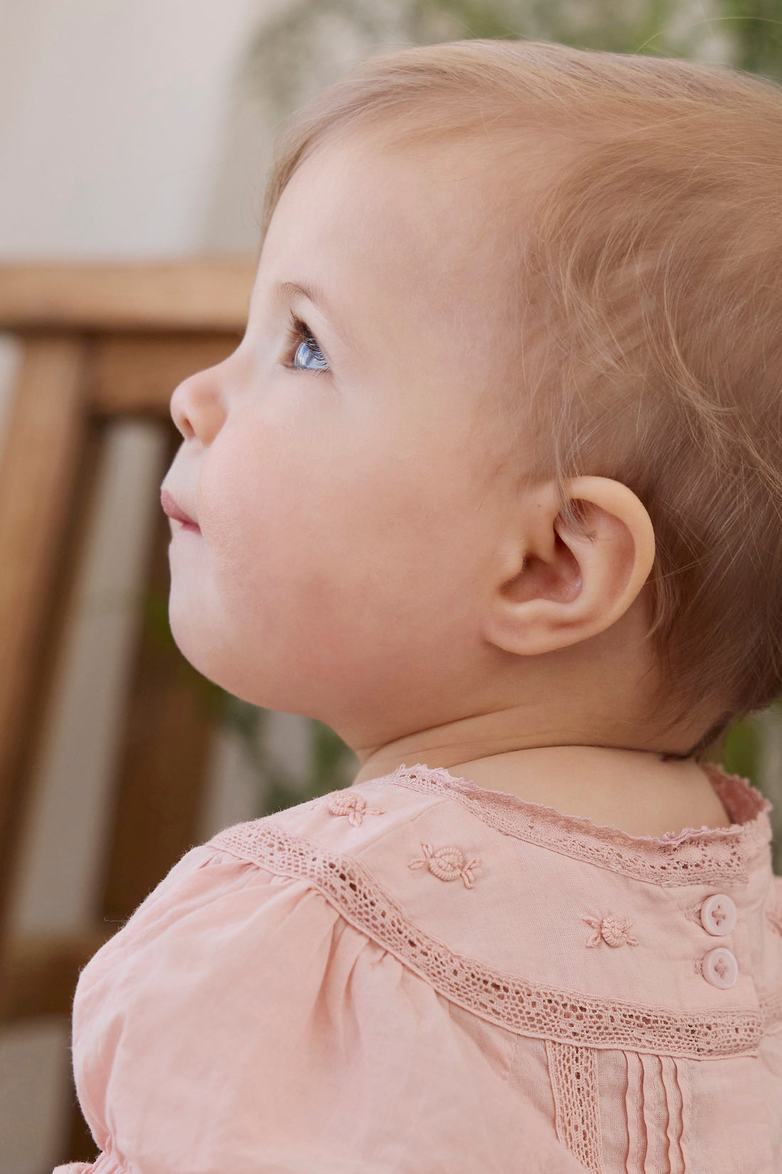 Organic Cotton Misty Playsuit - Shell Pink Childrens Playsuit from Jamie Kay USA