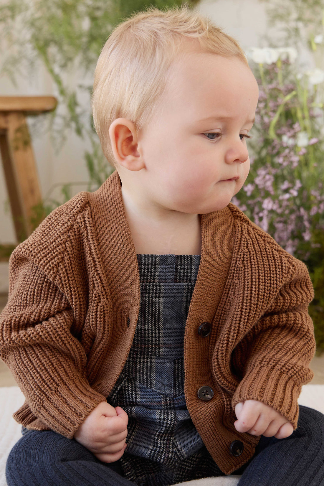 Ira Playsuit - Checked Cotton Childrens Playsuit from Jamie Kay USA