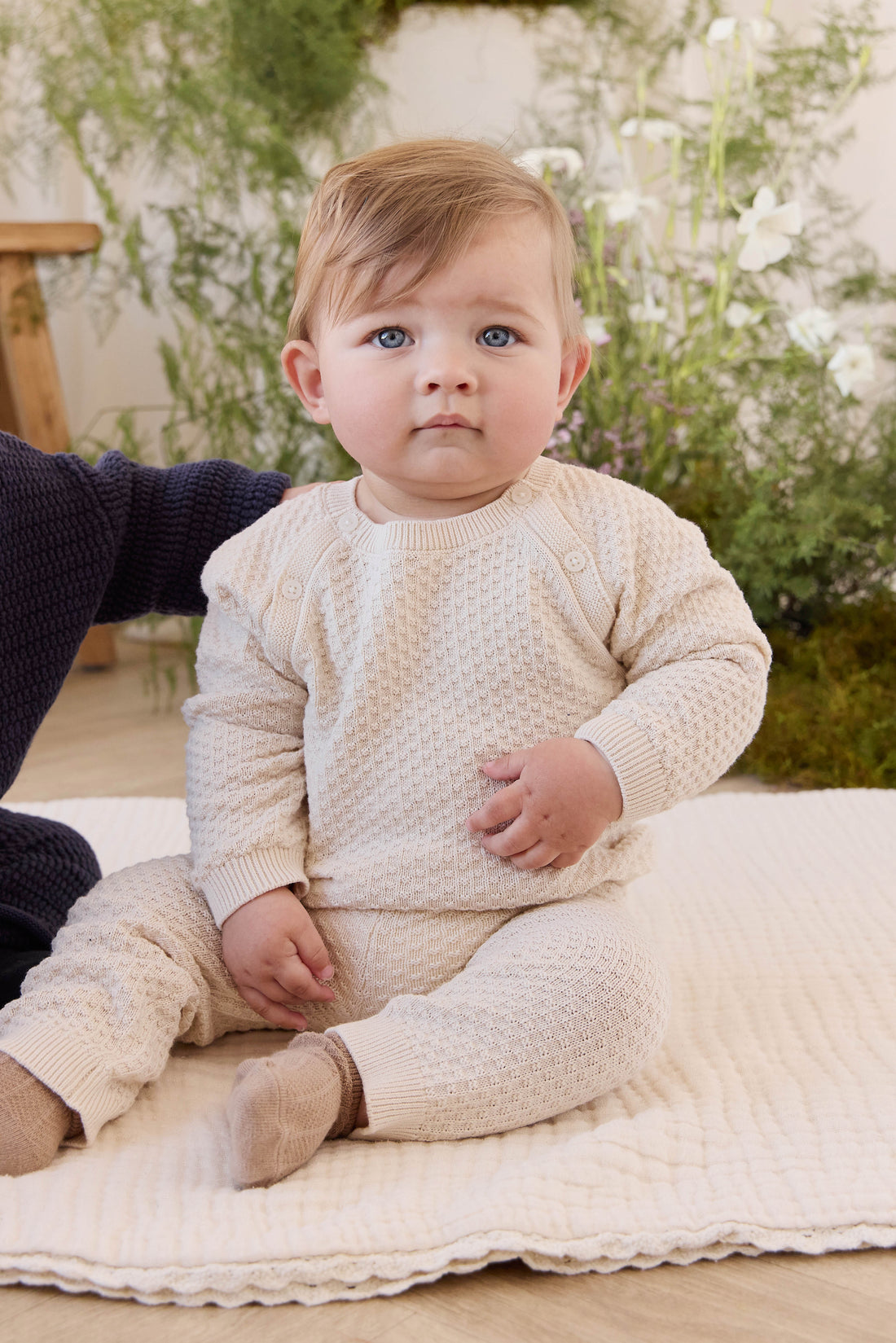 Parker Knit Pant - Vanilla Childrens Pants from Jamie Kay USA