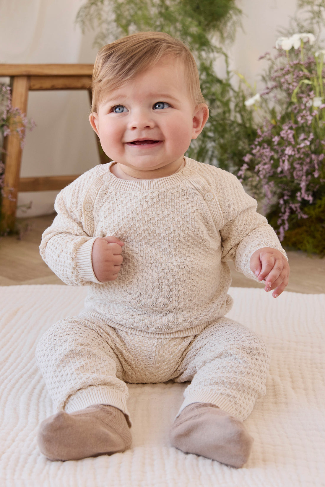 Parker Knit Pant - Vanilla Childrens Pants from Jamie Kay USA