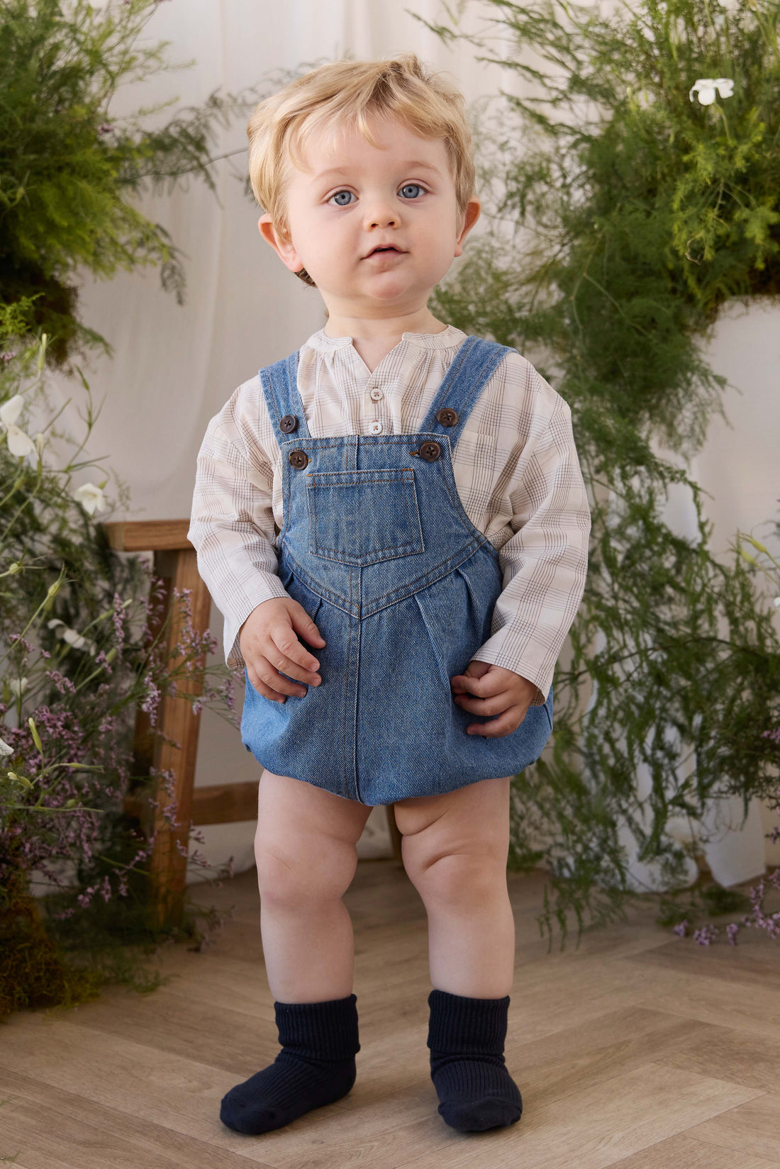 Stefan Denim Playsuit - Heritage Denim Childrens Playsuit from Jamie Kay USA