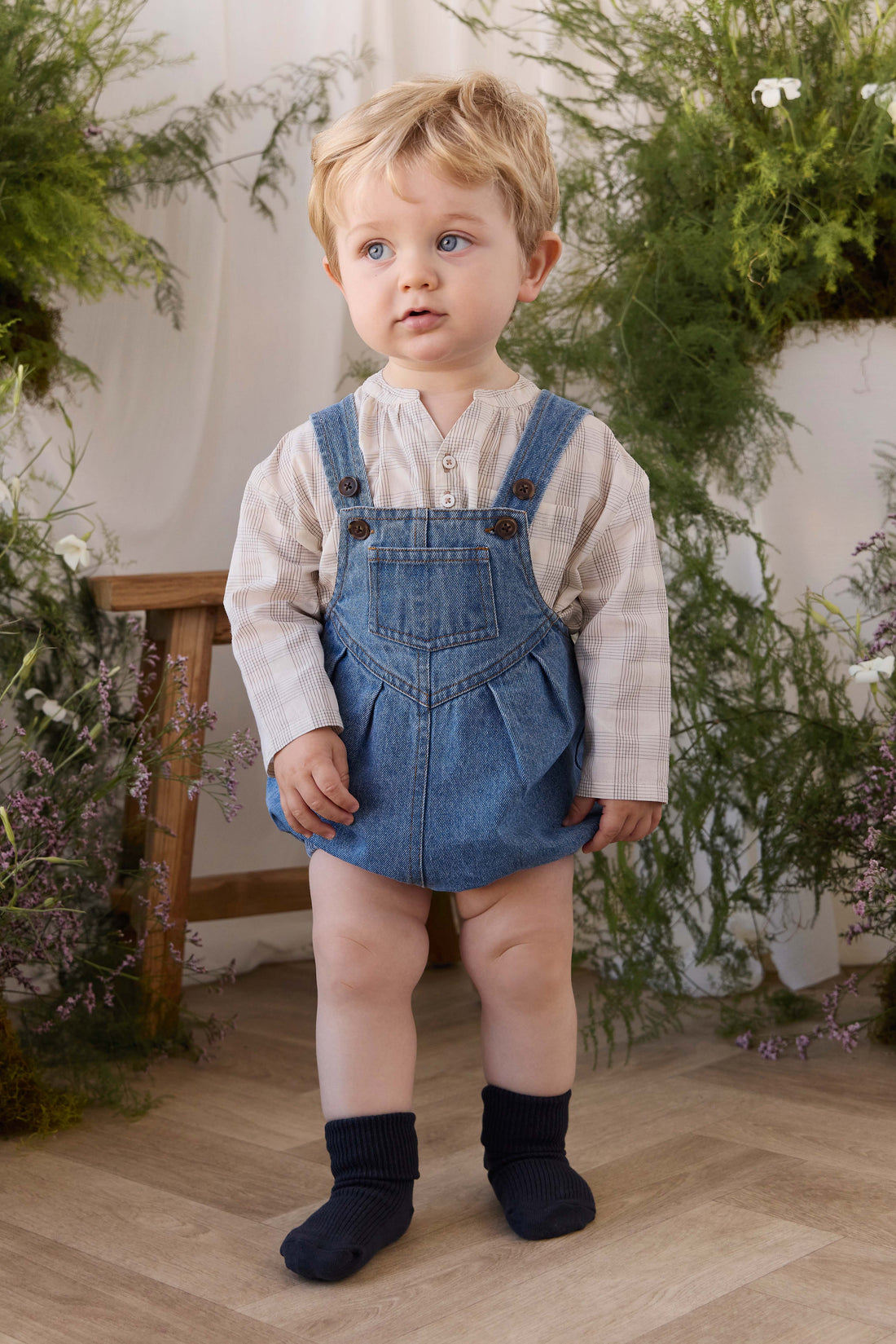 Stefan Denim Playsuit - Heritage Denim Childrens Playsuit from Jamie Kay USA