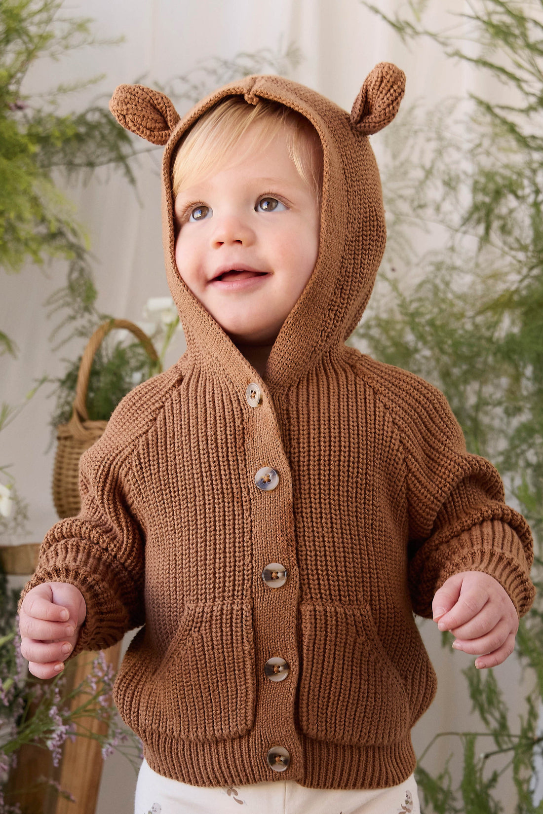Bear Cardigan - Butterscotch Childrens Cardigan from Jamie Kay USA