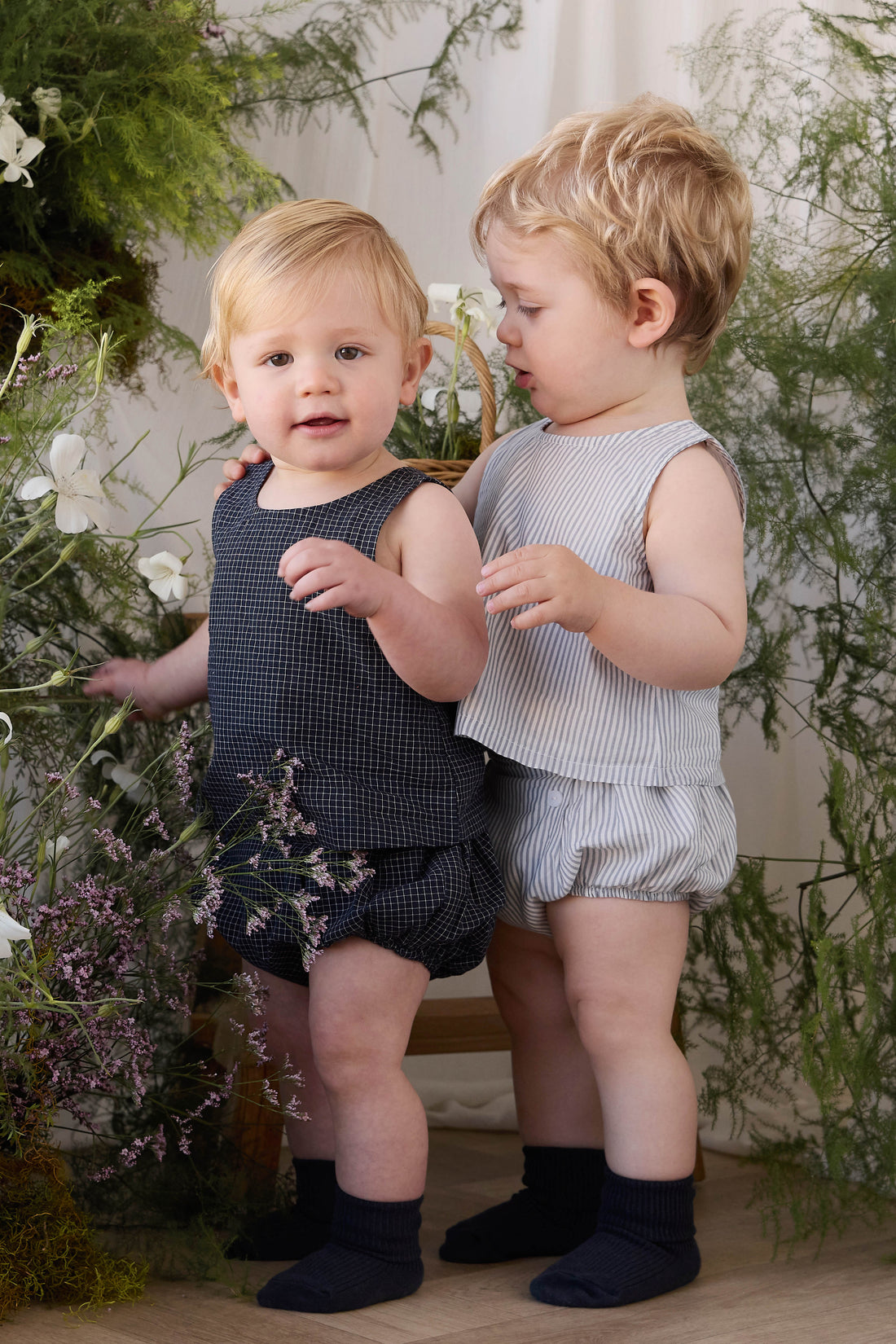 Organic Cotton Winslow Top - Eclipse Grid Childrens Top from Jamie Kay USA