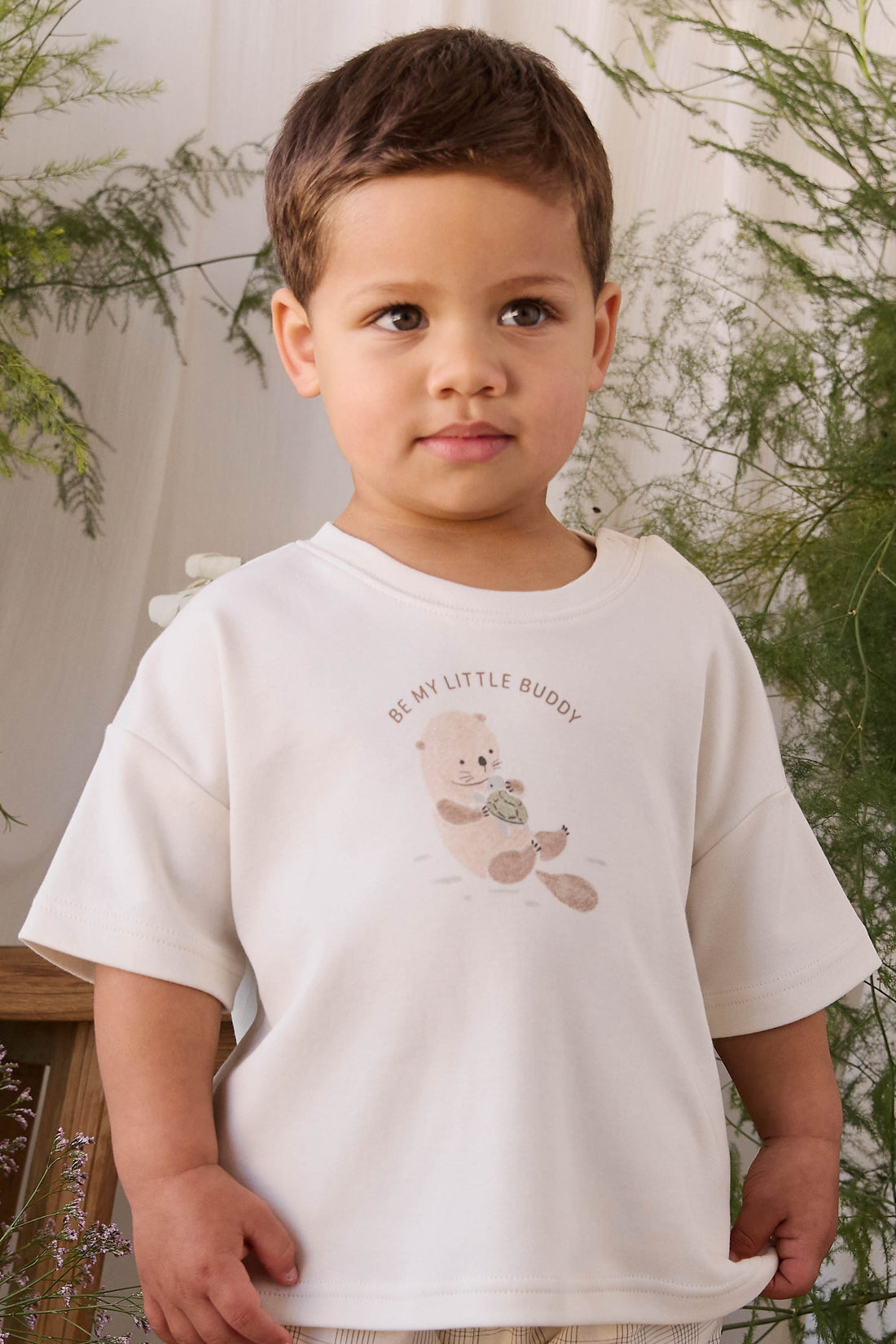 Pima Cotton Edward Tee - Otter Buddy Cloud Childrens Top from Jamie Kay USA