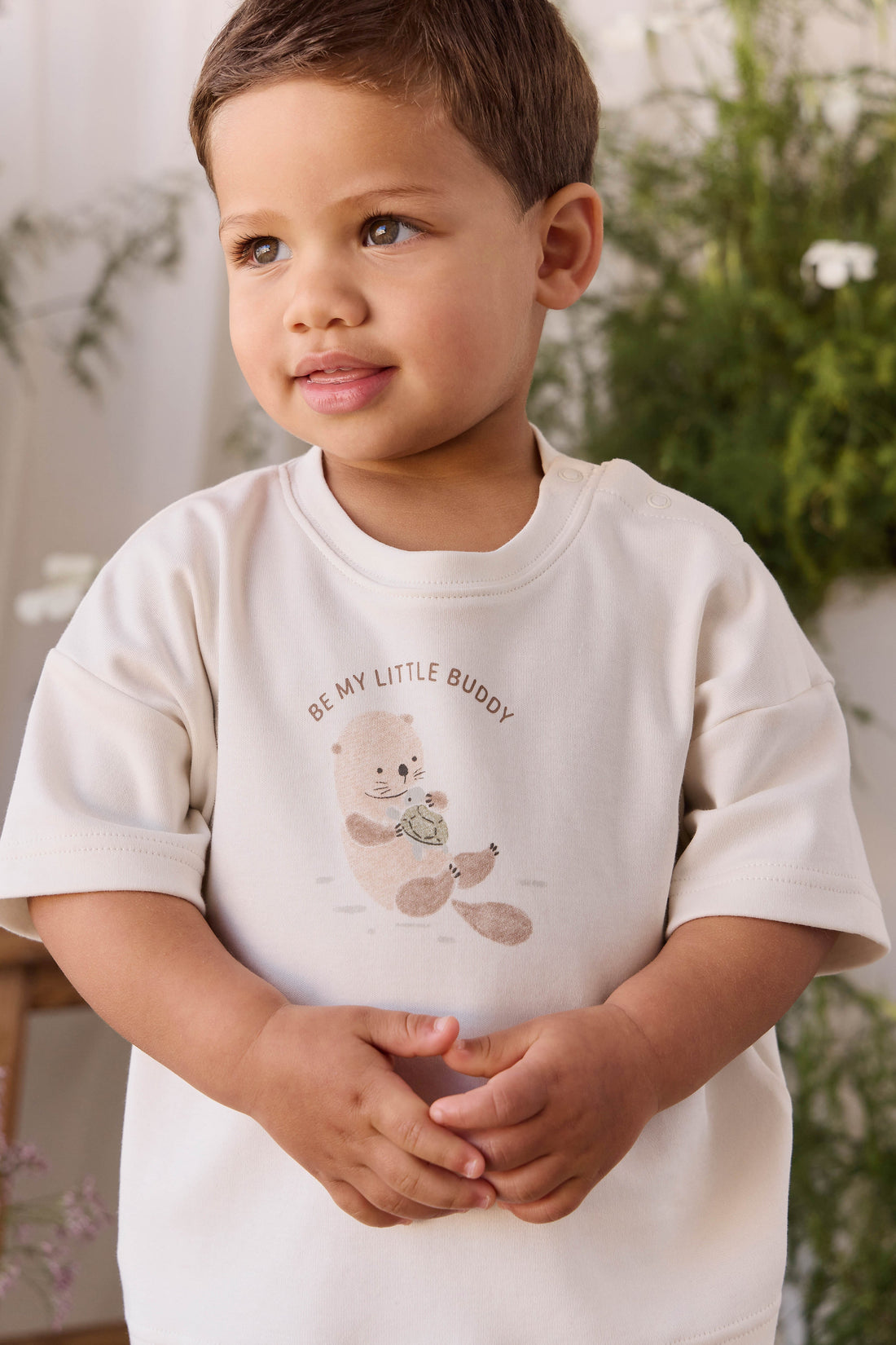 Pima Cotton Edward Tee - Otter Buddy Cloud Childrens Top from Jamie Kay USA