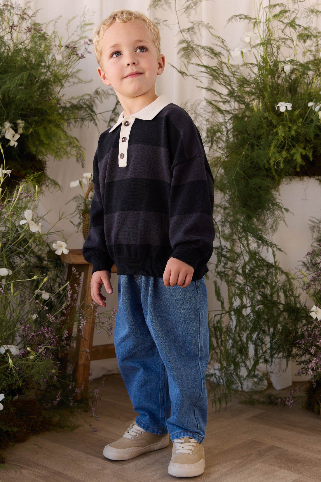 Rowan Knit Jumper - Rowan Stripe Childrens Jumper from Jamie Kay USA