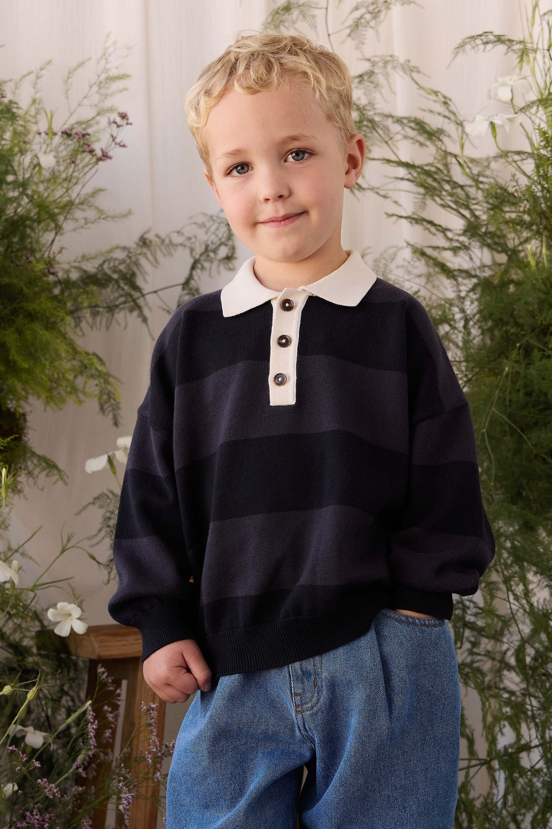 Rowan Knit Jumper - Rowan Stripe Childrens Jumper from Jamie Kay USA