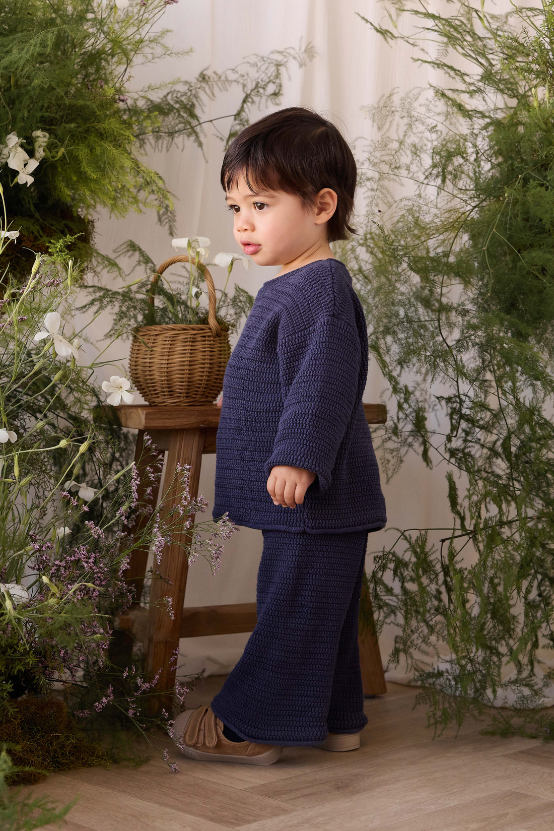 Eugene Knitted Pant - Marine Childrens Pants from Jamie Kay USA