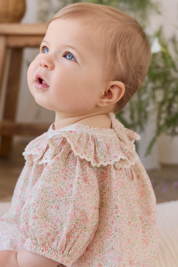 Organic Cotton Misty Top - Flora Pink Childrens Top from Jamie Kay USA