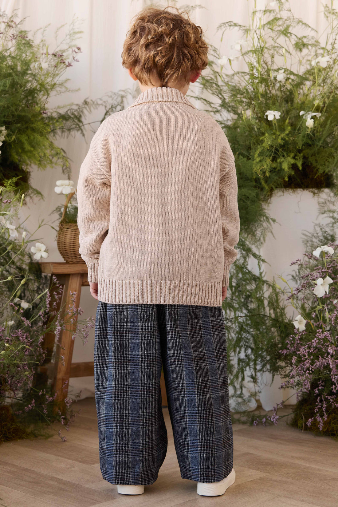 Charlie Zip-Up Cardigan - Wheat Childrens Cardigan from Jamie Kay USA