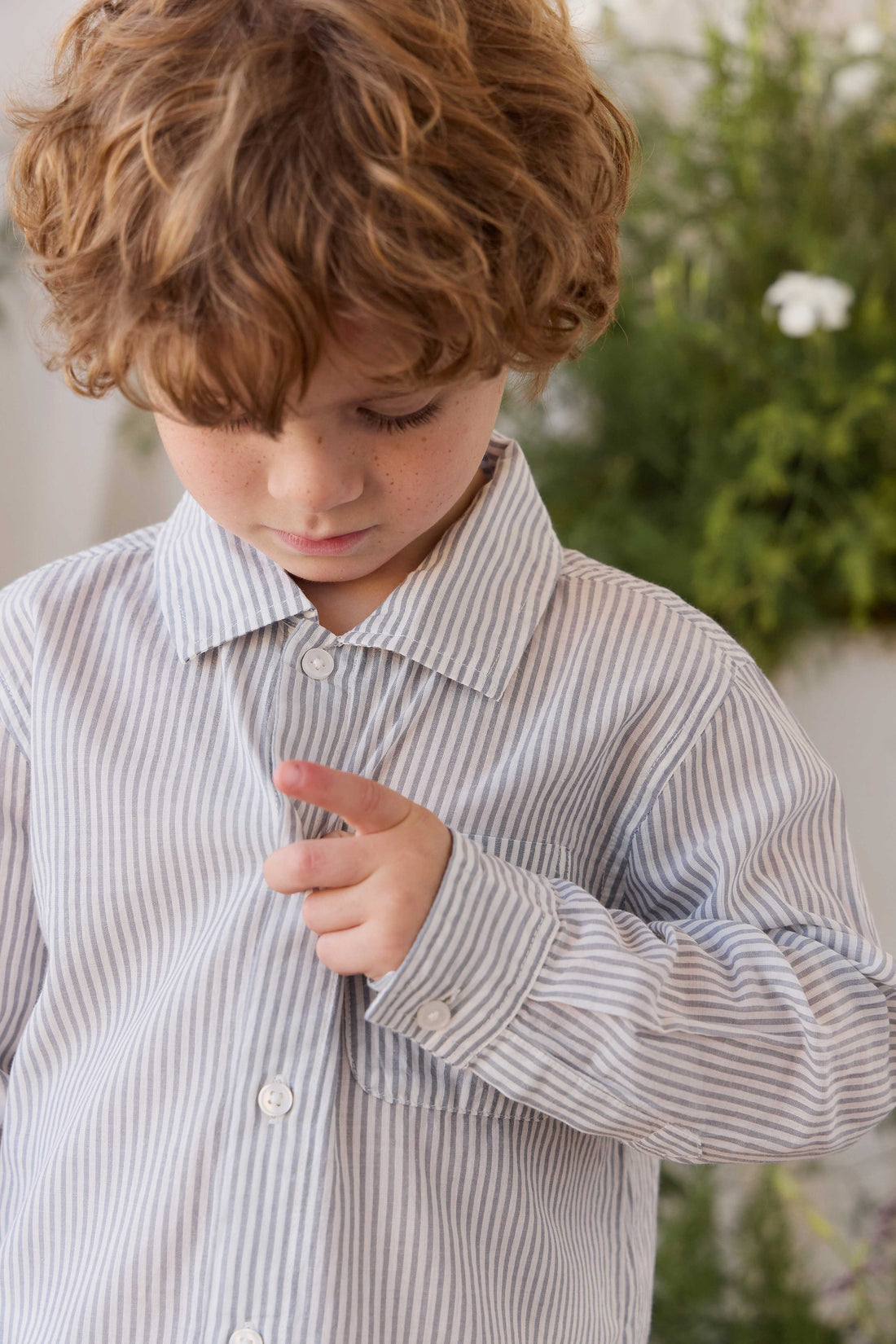 Organic Cotton Isaiah Shirt - Harbour Stripe Childrens Top from Jamie Kay USA