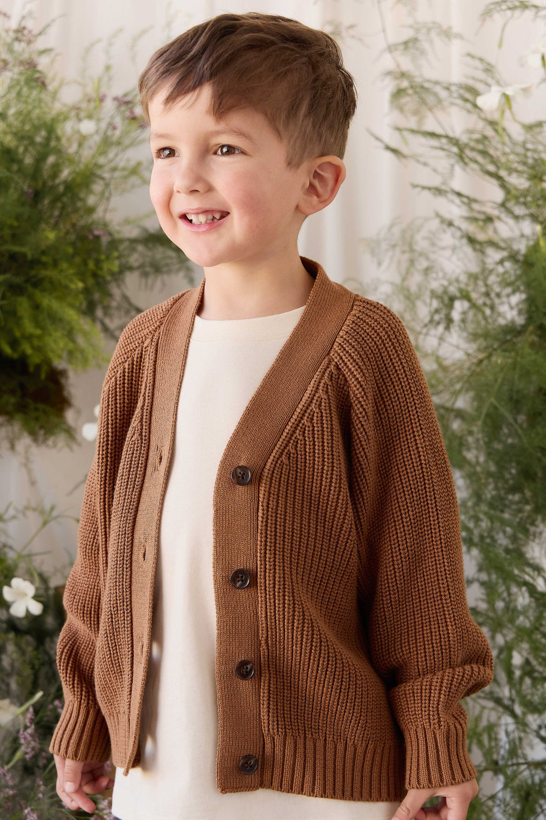 Cooper Knitted Cardigan - Butterscotch Childrens Cardigan from Jamie Kay USA