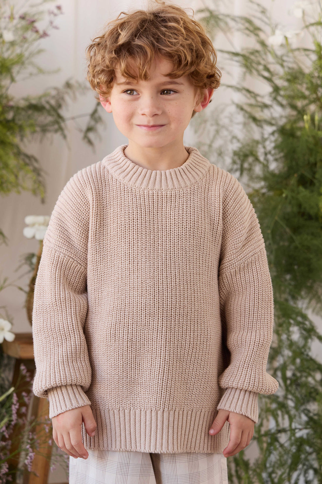 Johan Knit Jumper - Wheat Childrens Jumper from Jamie Kay USA