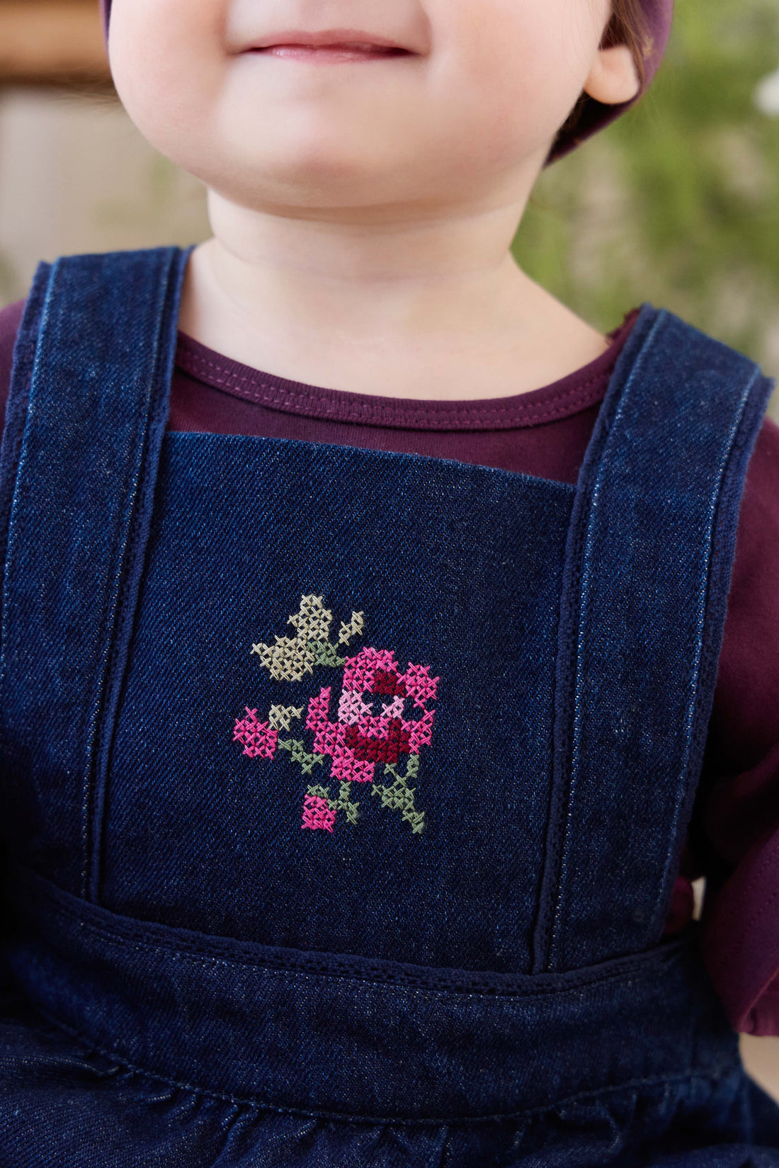 Calianna Playsuit - Deep Sea Denim Orchid Rose Childrens Playsuit from Jamie Kay USA