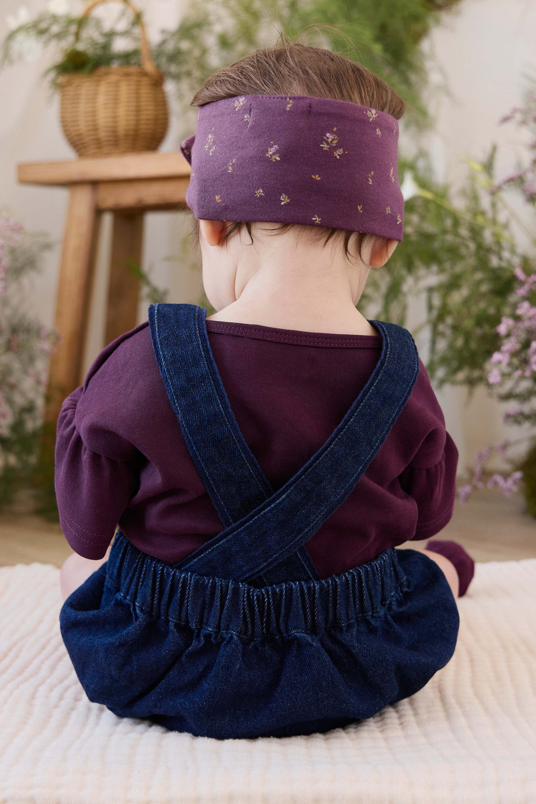 Calianna Playsuit - Deep Sea Denim Orchid Rose Childrens Playsuit from Jamie Kay USA