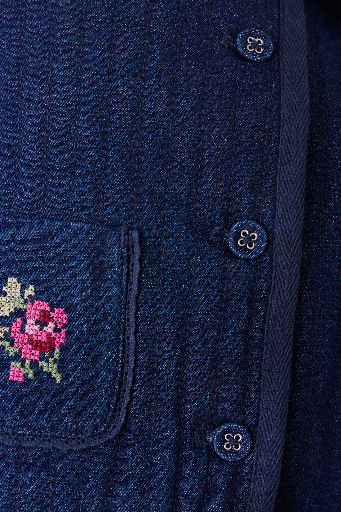 Gracen Jacket - Deep Sea Denim Orchid Rose Childrens Jacket from Jamie Kay USA
