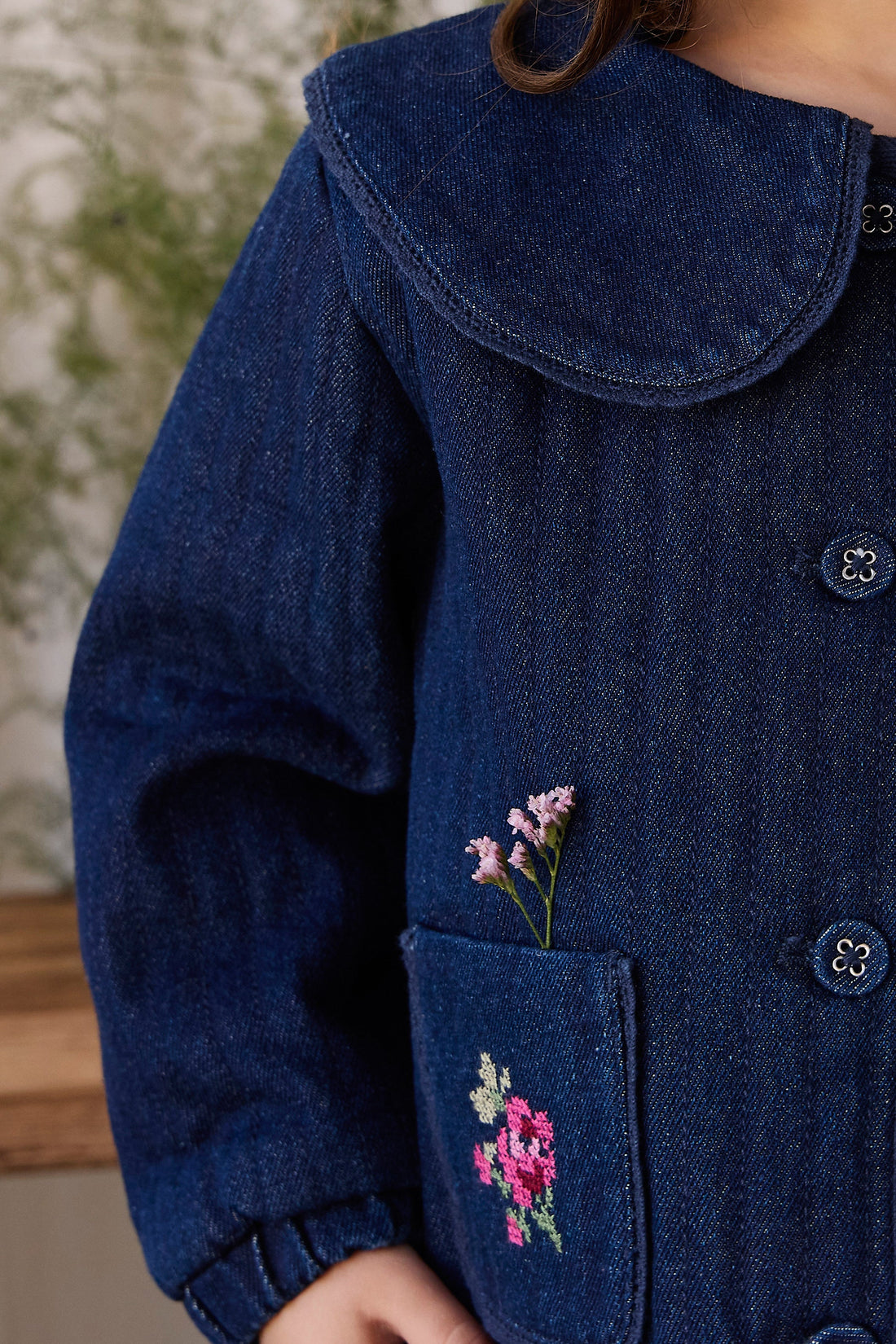 Gracen Jacket - Deep Sea Denim Orchid Rose Childrens Jacket from Jamie Kay USA