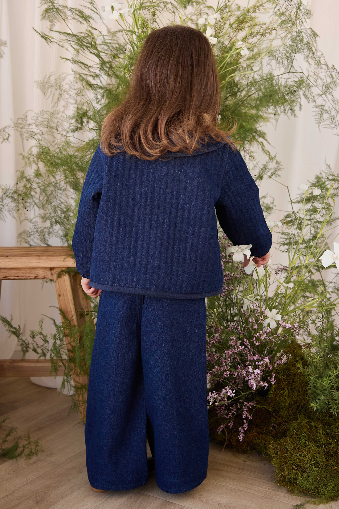 Gracen Jacket - Deep Sea Denim Orchid Rose Childrens Jacket from Jamie Kay USA