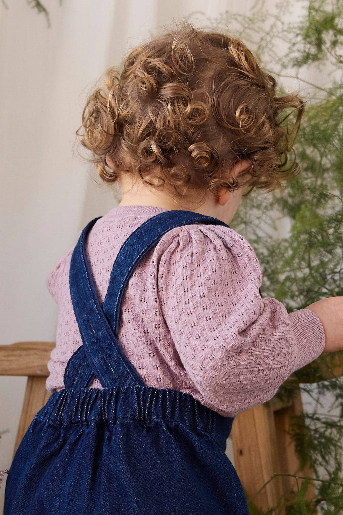 Maylah Overall - Deep Sea Denim Orchid Rose Childrens Overall from Jamie Kay USA