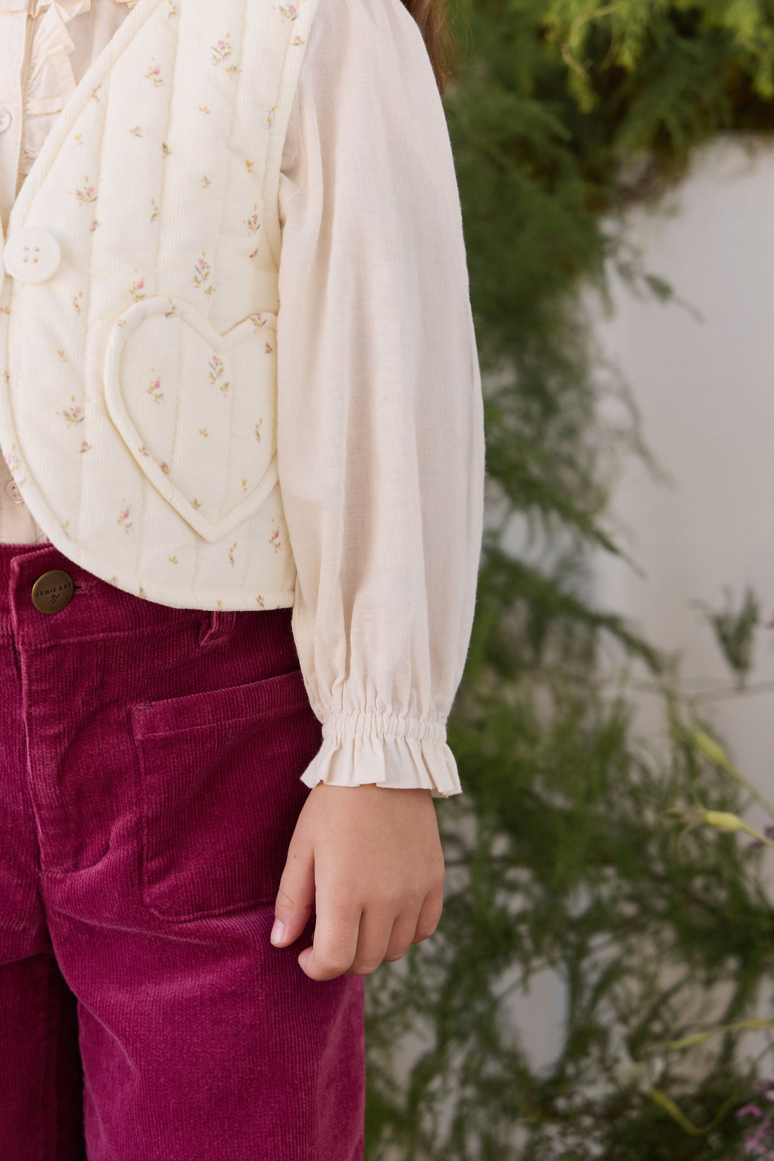 Organic Cotton Maylah Blouse - Vanilla Childrens Top from Jamie Kay USA