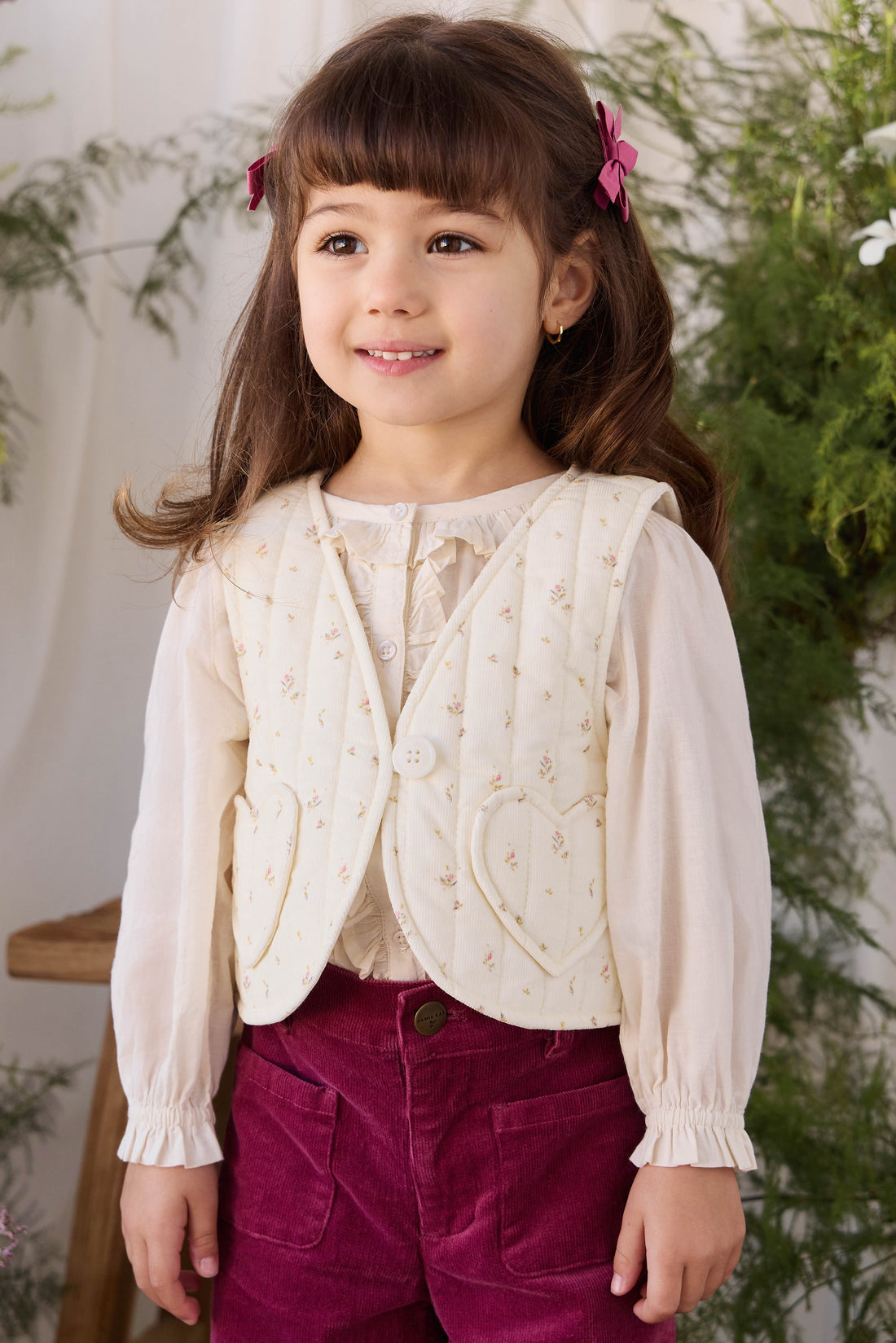 Organic Cotton Maylah Blouse - Vanilla Childrens Top from Jamie Kay USA