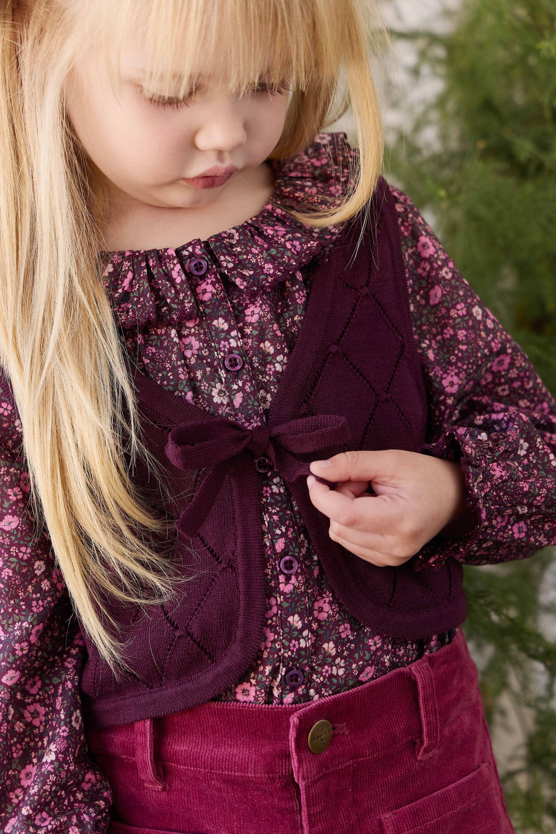 Lilah Knitted Vest - Fig Childrens Vest from Jamie Kay USA