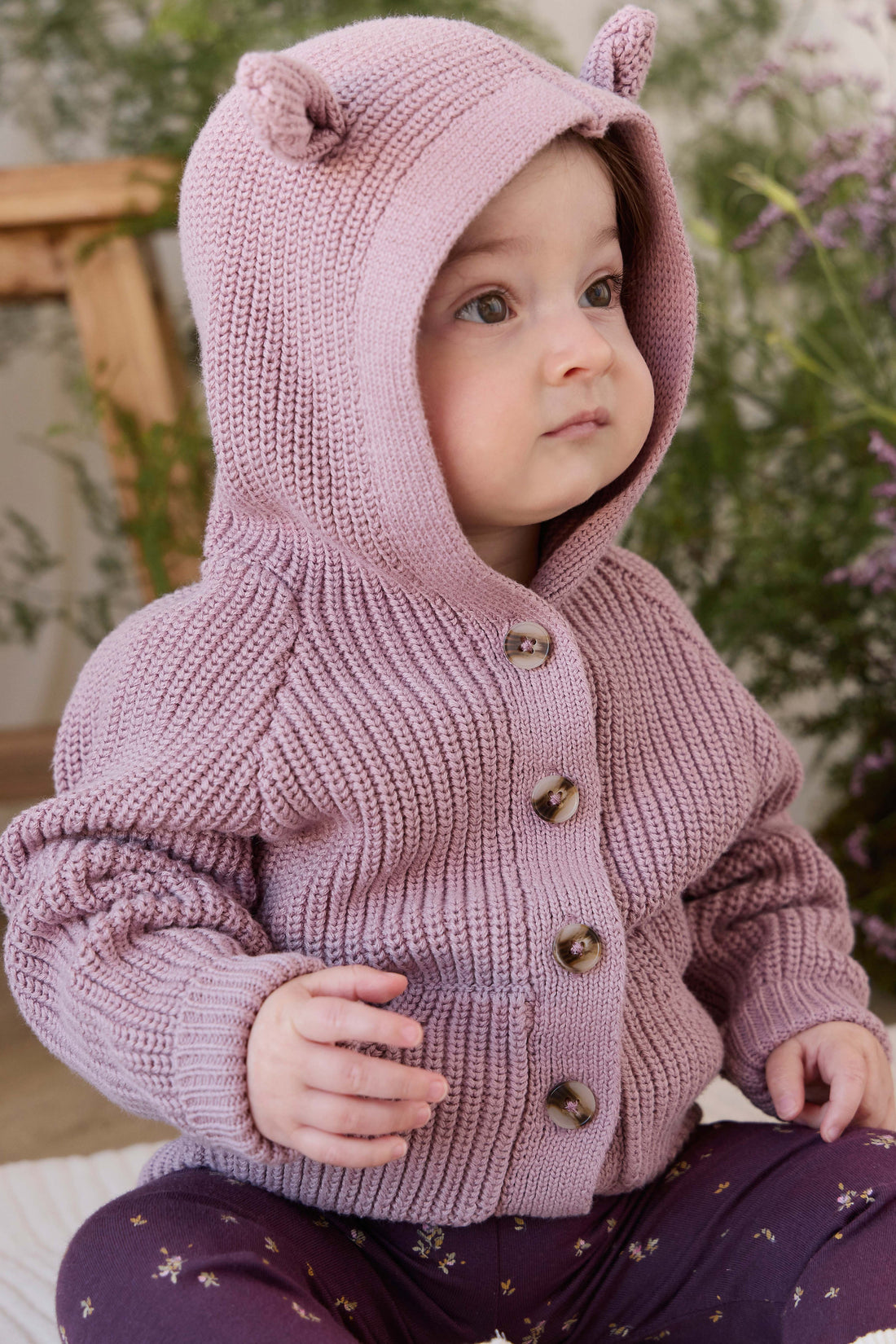 Bear Cardigan - Dreamy Pink Childrens Cardigan from Jamie Kay USA
