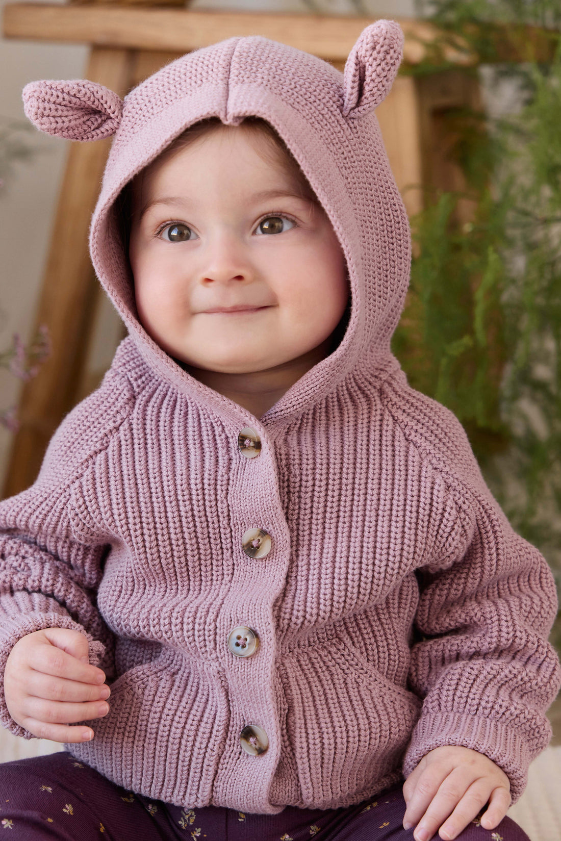 Bear Cardigan - Dreamy Pink Childrens Cardigan from Jamie Kay USA